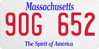 MA license plate 9OG652