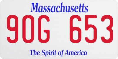 MA license plate 9OG653