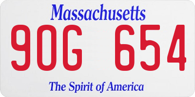 MA license plate 9OG654