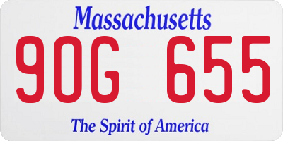 MA license plate 9OG655