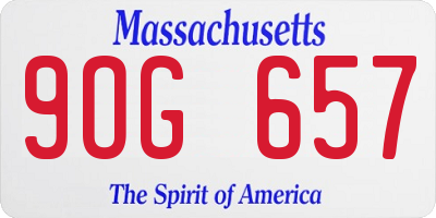 MA license plate 9OG657