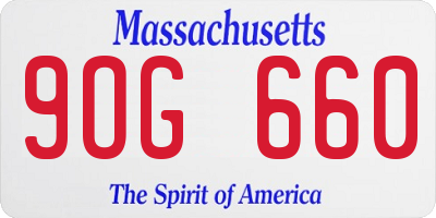 MA license plate 9OG660