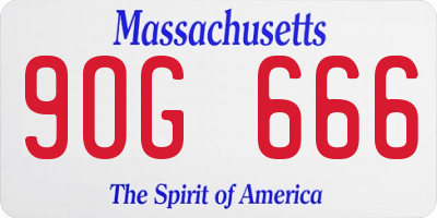 MA license plate 9OG666