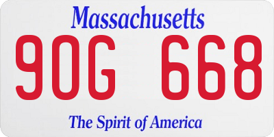 MA license plate 9OG668