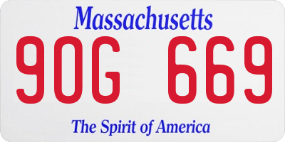 MA license plate 9OG669