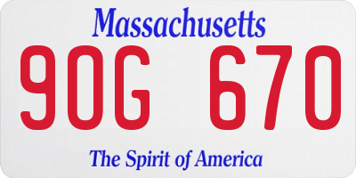 MA license plate 9OG670