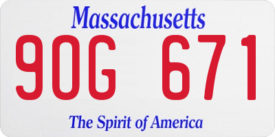 MA license plate 9OG671