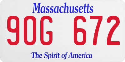MA license plate 9OG672