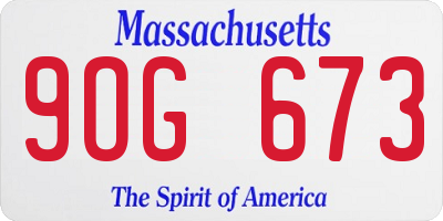 MA license plate 9OG673