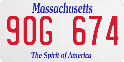 MA license plate 9OG674