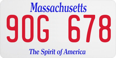MA license plate 9OG678