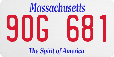 MA license plate 9OG681