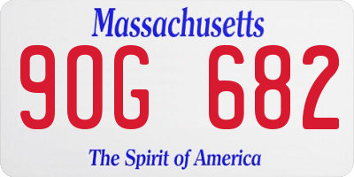 MA license plate 9OG682