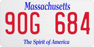 MA license plate 9OG684