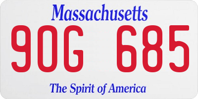 MA license plate 9OG685