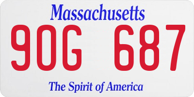 MA license plate 9OG687