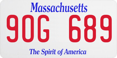 MA license plate 9OG689