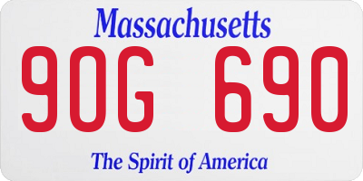 MA license plate 9OG690