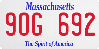 MA license plate 9OG692