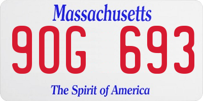 MA license plate 9OG693