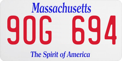 MA license plate 9OG694