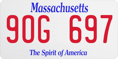 MA license plate 9OG697