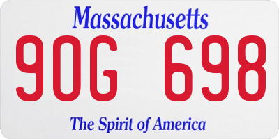 MA license plate 9OG698