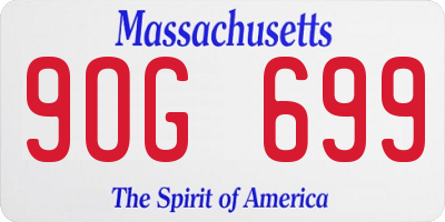 MA license plate 9OG699