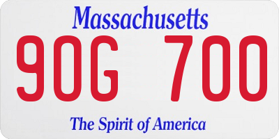MA license plate 9OG700