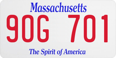 MA license plate 9OG701