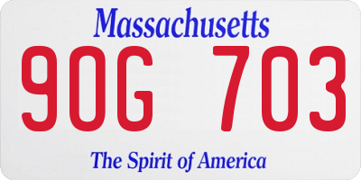 MA license plate 9OG703