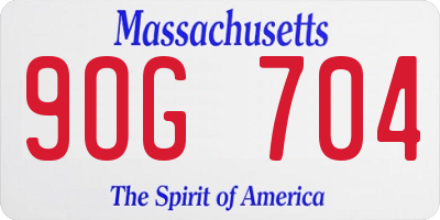 MA license plate 9OG704