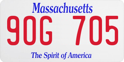 MA license plate 9OG705
