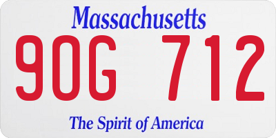MA license plate 9OG712