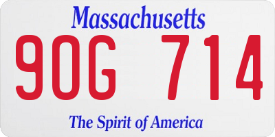 MA license plate 9OG714