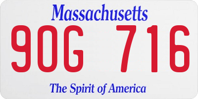 MA license plate 9OG716