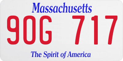 MA license plate 9OG717