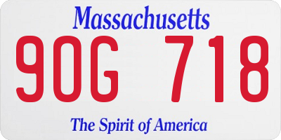 MA license plate 9OG718
