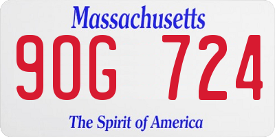MA license plate 9OG724