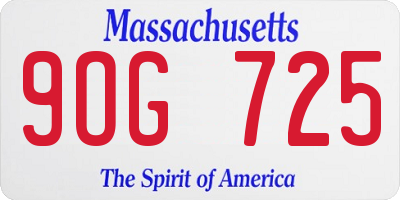 MA license plate 9OG725