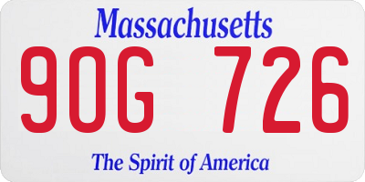 MA license plate 9OG726
