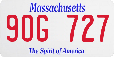 MA license plate 9OG727