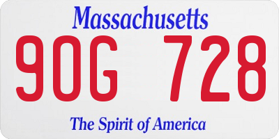 MA license plate 9OG728