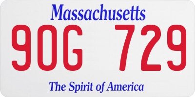 MA license plate 9OG729