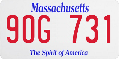MA license plate 9OG731