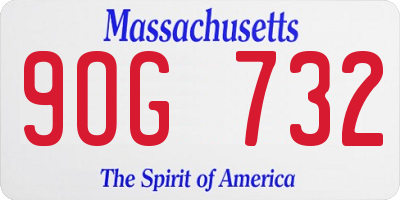 MA license plate 9OG732