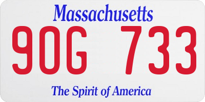 MA license plate 9OG733