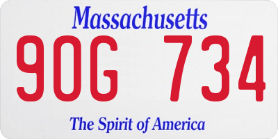 MA license plate 9OG734
