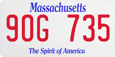 MA license plate 9OG735