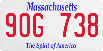 MA license plate 9OG738